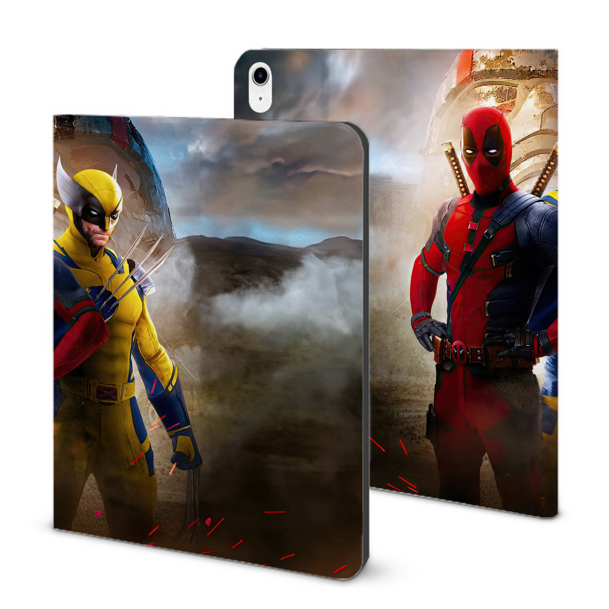 （画像用） Deadpool デッドプール IPad ケース ブック型 PUレザー TPU 耐衝撃 軽量 薄型 ペン収納なし 全面保護 IPad 各モデル対応